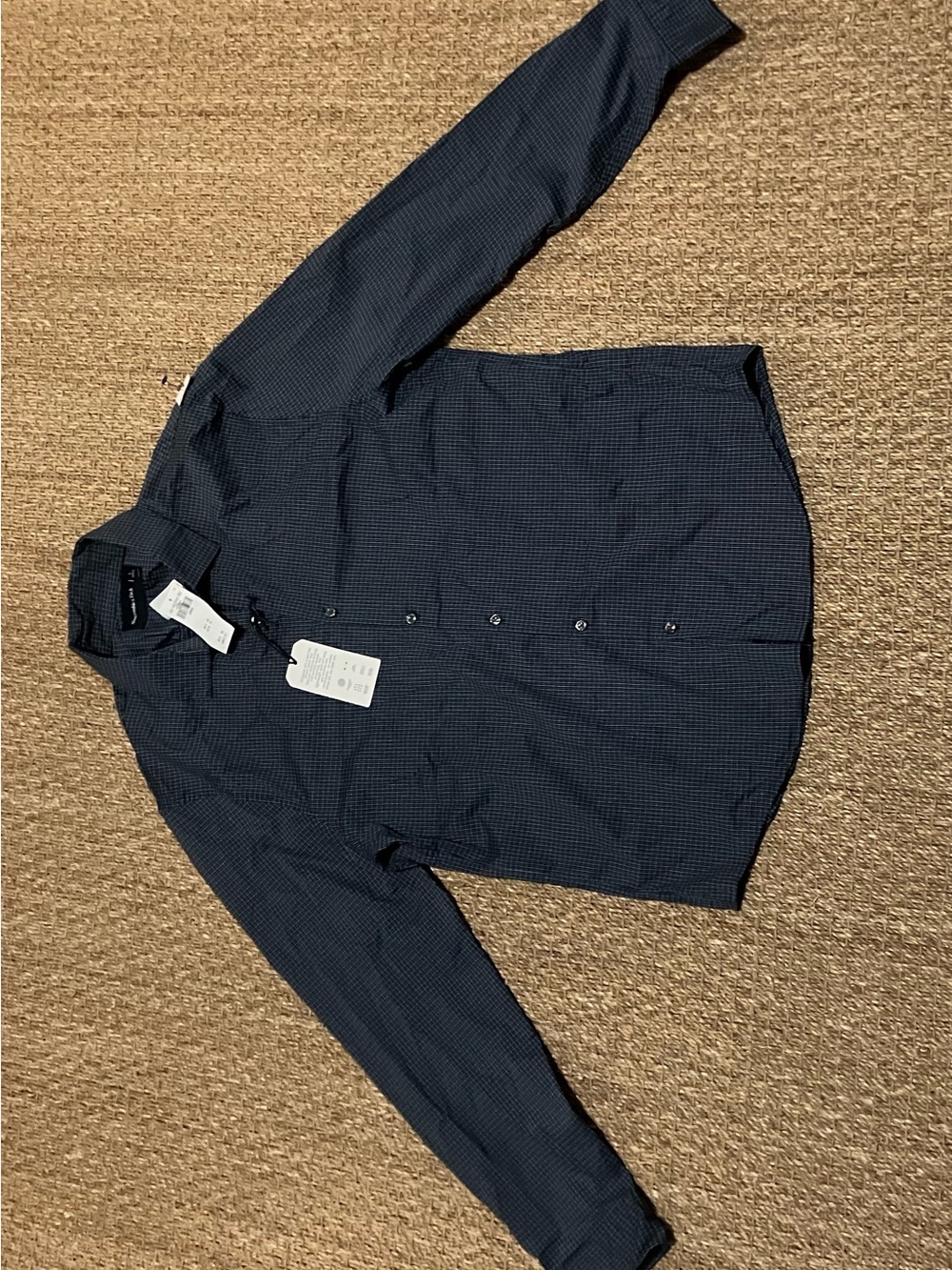 Abercrombie & Fitch Navy Micro-Check Button-Up Shirt